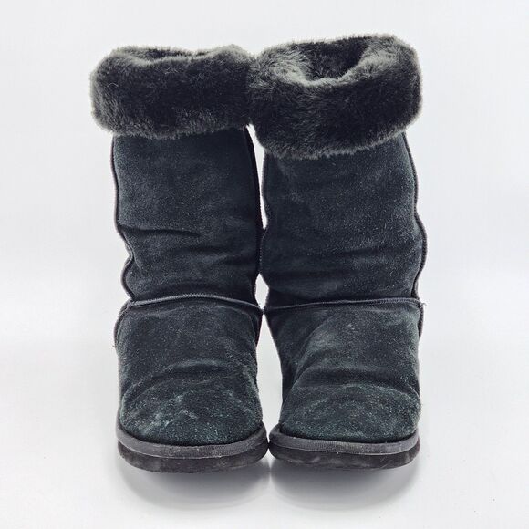 UGG Australia Classic Tall 5815 Sheepskin Suede Black Boots Size 7 - Picture 2 of 12